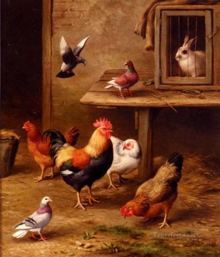 エドガー・ハント Painting - アウトサイド・ワールドの養鶏場 エドガー・ハント